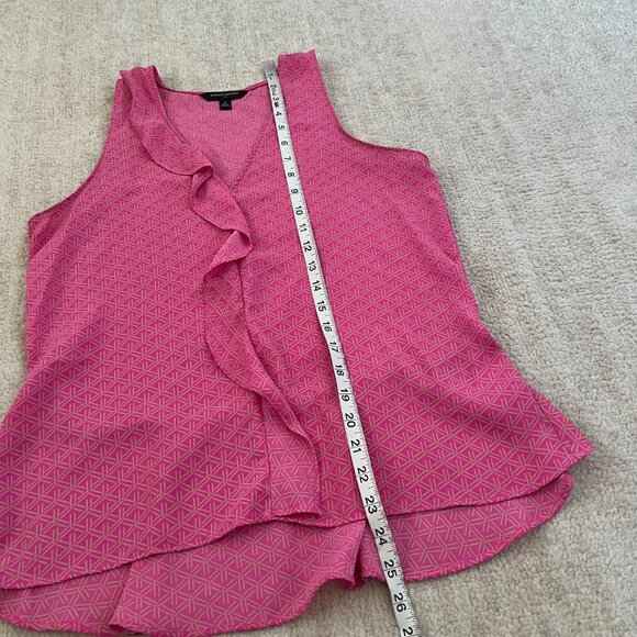 Banana Republic Factory Sleeveless Ruffle Flowy Work Blouse Top S Pink - Picture 5 of 7